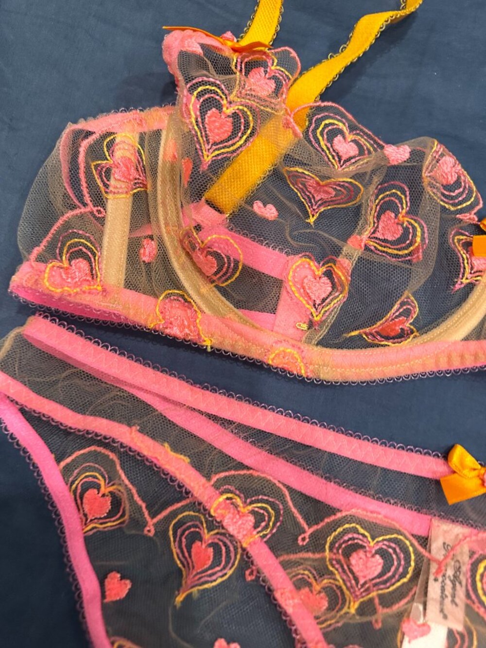 Agent Provocateur Pink Lace Bra, Panty Set